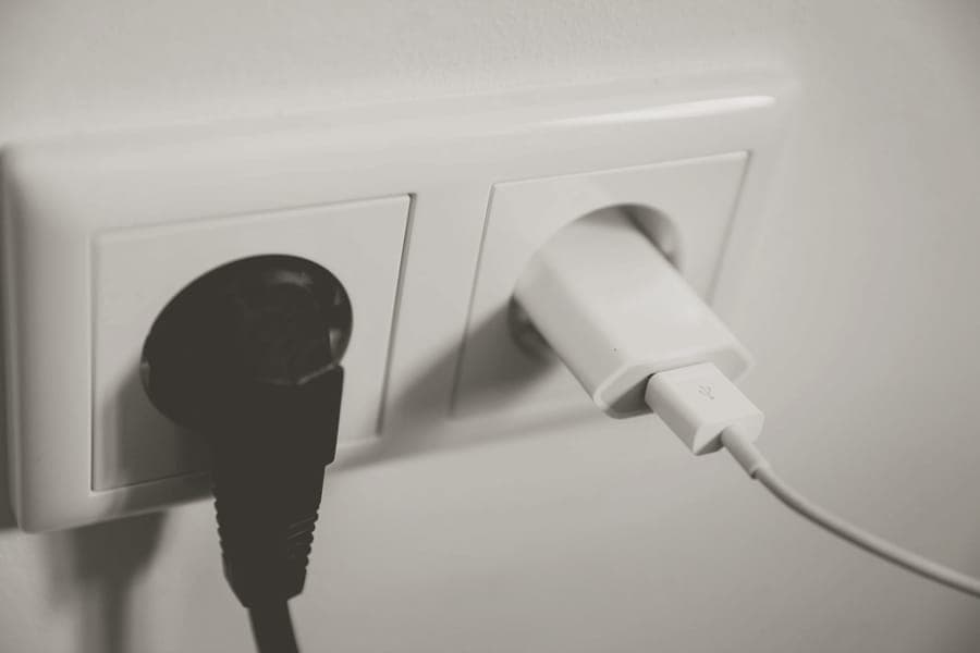 A small European plug adapter