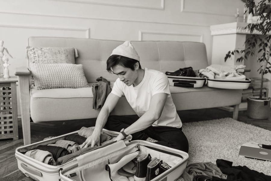 Three matching hardside suitcases in descending sizes