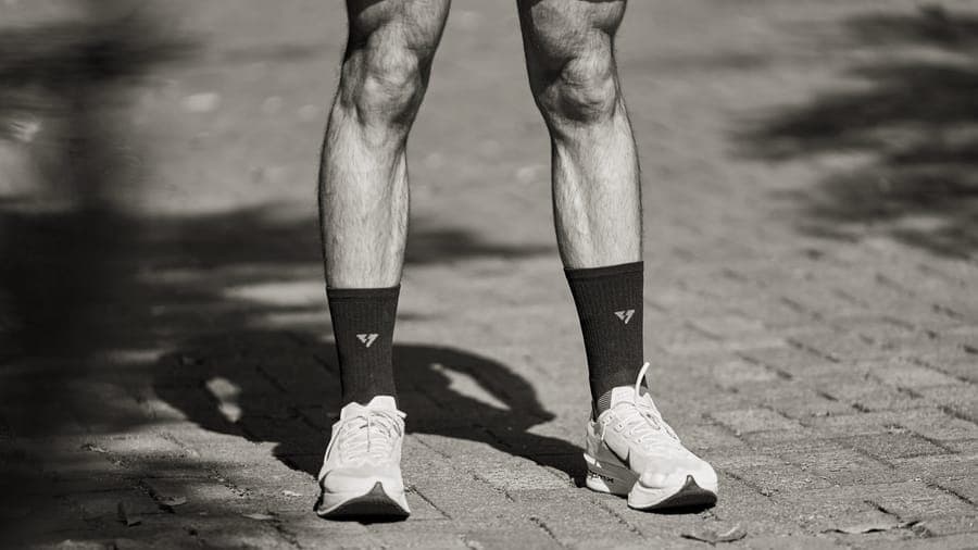 A pair of compression socks